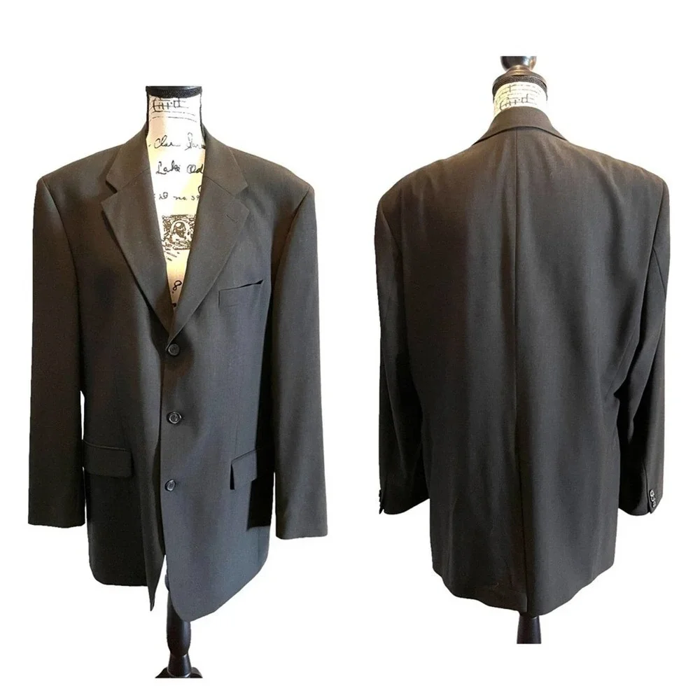 HUGO BOSS Suit Blazer Jacket Brown Size 42R Wool Angelico Lucca Formal USA